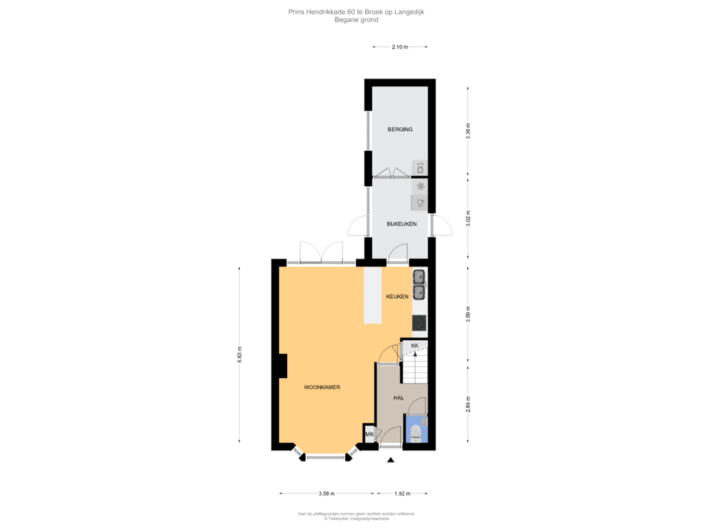 View floorplan of Begane grond of Prins Hendrikkade 60