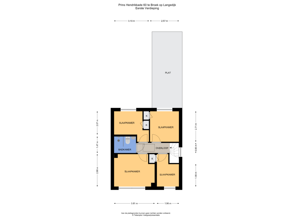 View floorplan of Eerste Verdieping of Prins Hendrikkade 60