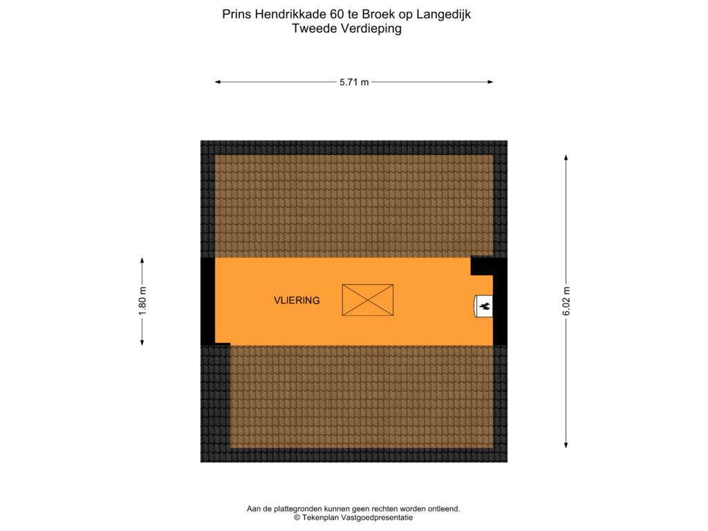 View floorplan of Tweede Verdieping of Prins Hendrikkade 60