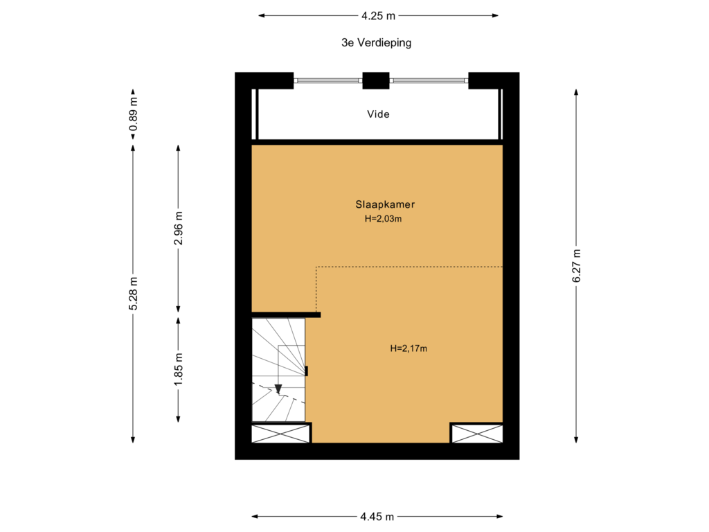 View floorplan of 3e Verdieping of Prinsegracht 47