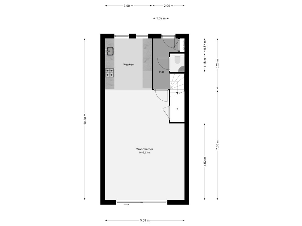 View floorplan of Begane Grond of Raephorststraat 42