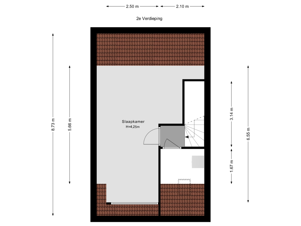 View floorplan of 2e Verdieping of Raephorststraat 42