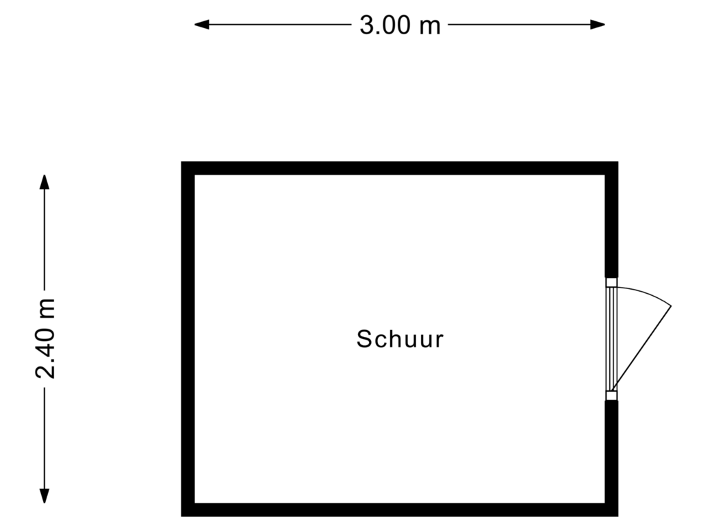 View floorplan of Schuur of Raephorststraat 42