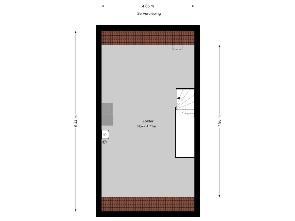 View floorplan of 2e Verdieping of Kwelderplantsoen 16