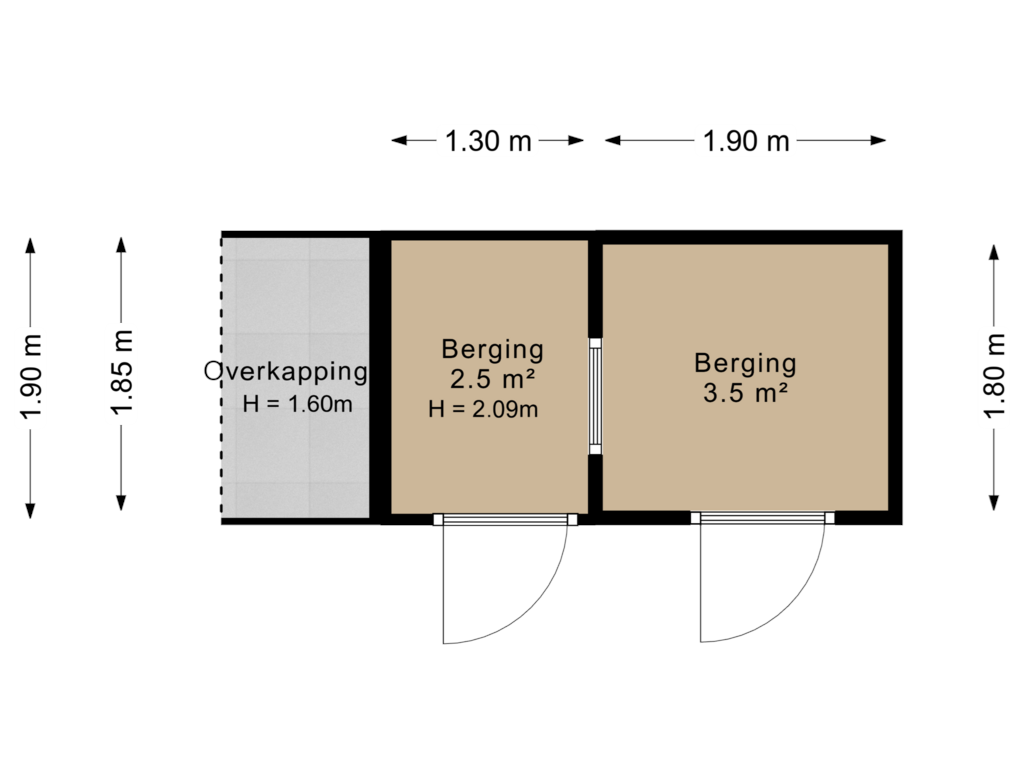 View floorplan of Berging of De Zeilen 36