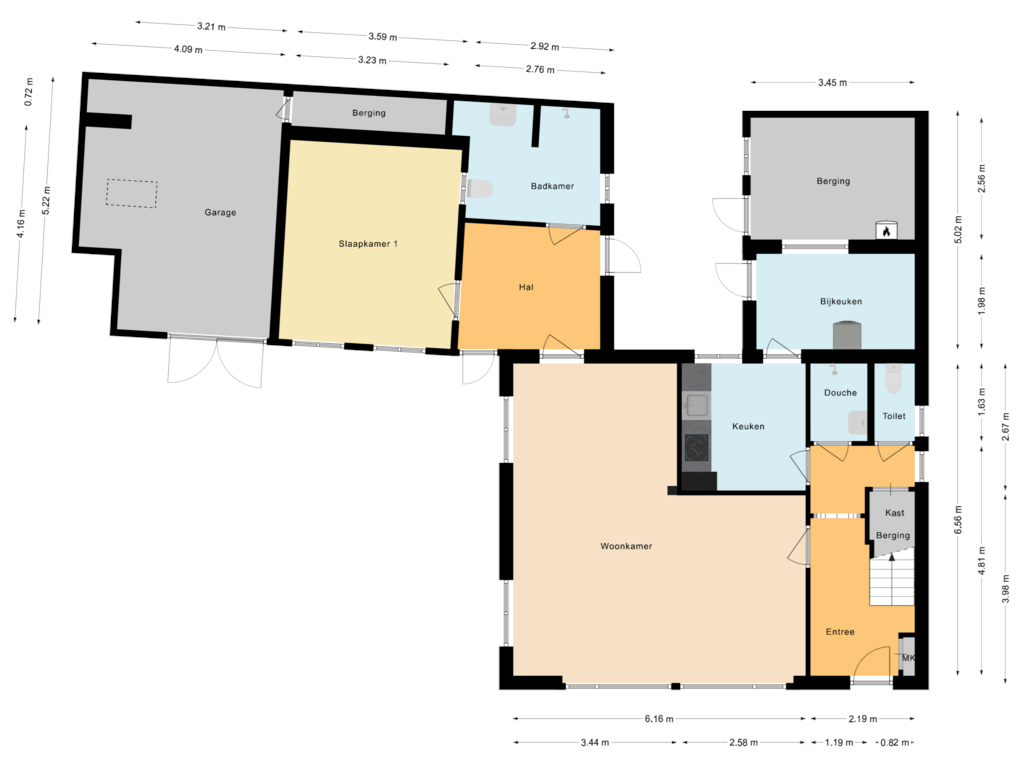 Bekijk plattegrond van Begane Grond van Trompstraat 3