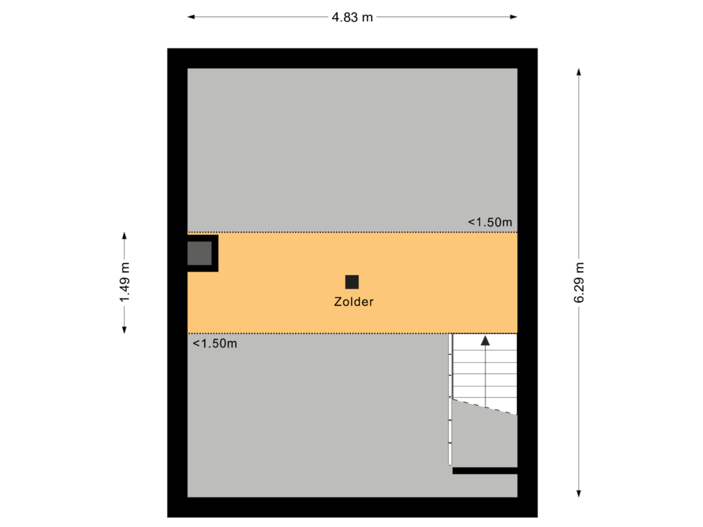 Bekijk plattegrond van Tweede Verdieping van Trompstraat 3