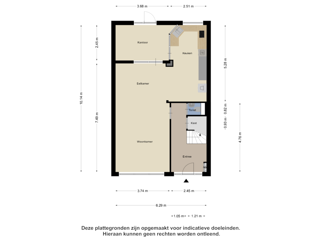 Bekijk plattegrond van Begane Grond van Mozartlaan 44