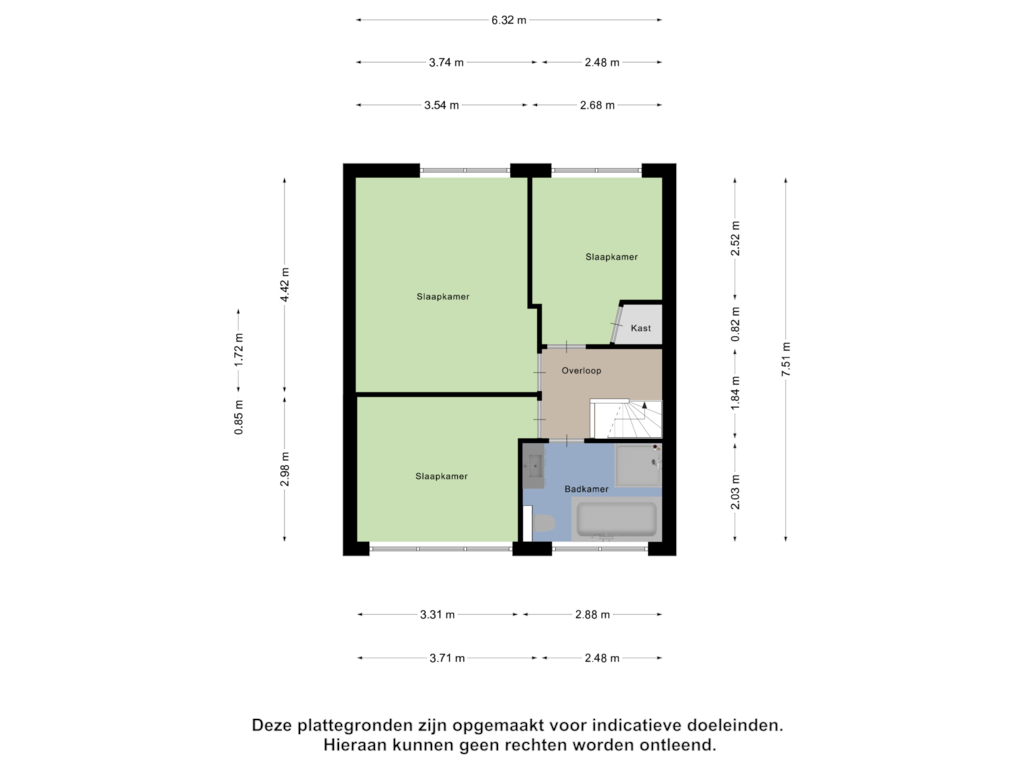 Bekijk plattegrond van Eerste Verdieping van Mozartlaan 44