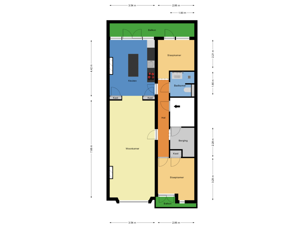 View floorplan of Derde verdieping of Willem Buytewechstraat 208-C03