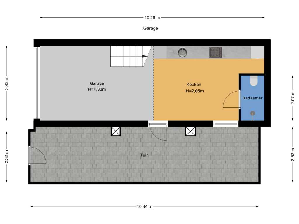 View floorplan of Garage of Thorbeckelaan 697