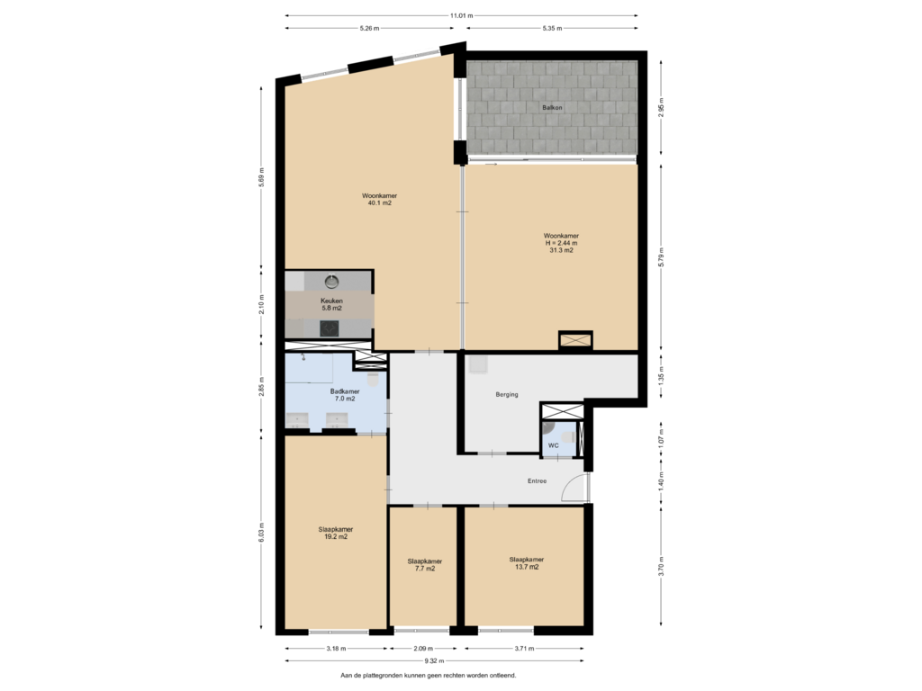 Bekijk plattegrond van Appartement van Flitsstraat 50