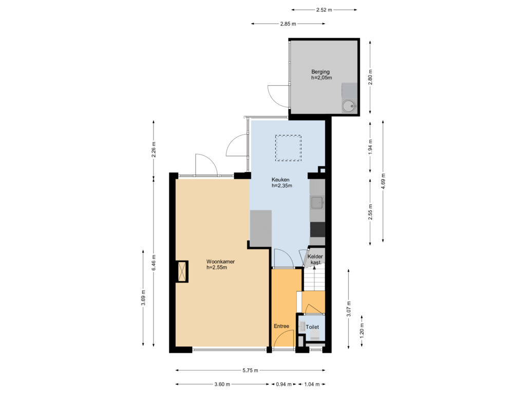 Bekijk plattegrond van Begane grond van Koekoekstraat 8