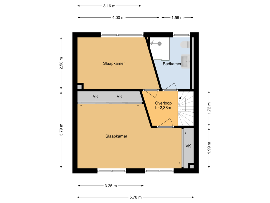 Bekijk plattegrond van 1e verdieping van Koekoekstraat 8