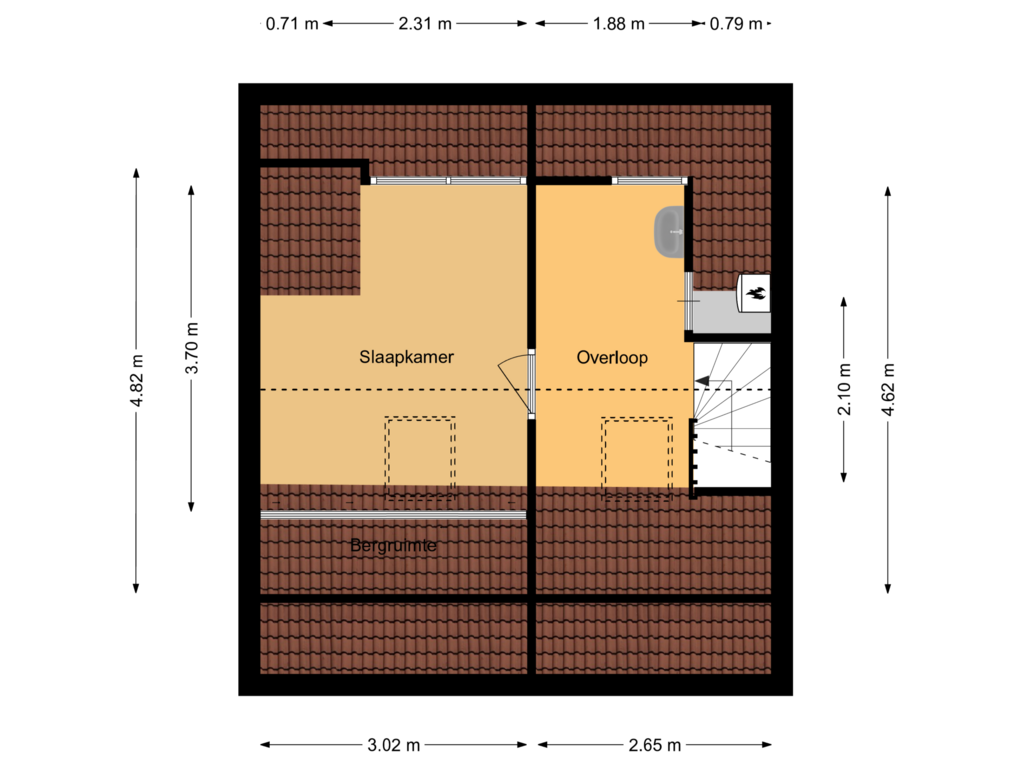 Bekijk plattegrond van 2e verdieping van Koekoekstraat 8