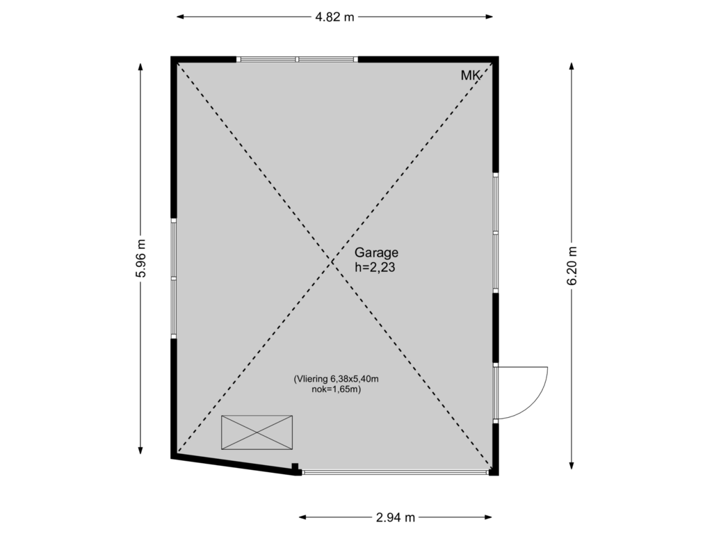 Bekijk plattegrond van Garage van Koekoekstraat 8