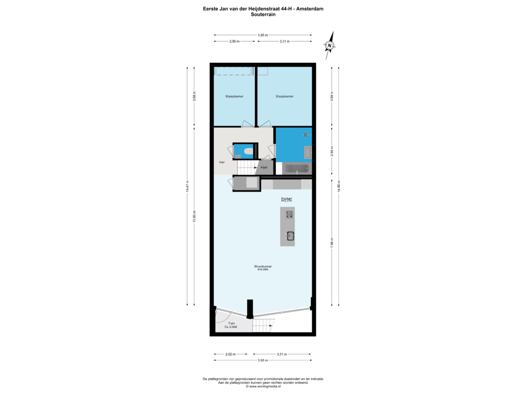 Bekijk plattegrond van Souterrain van Eerste Jan van der Heijdenstraat 44-H