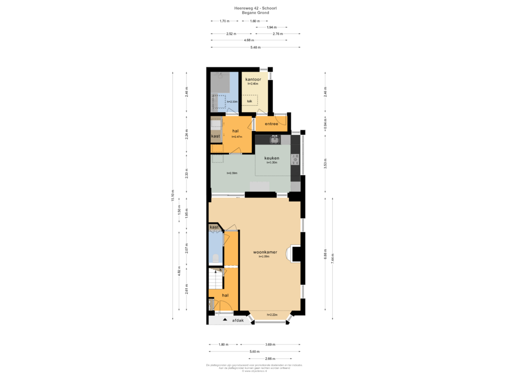 View floorplan of BEGANE GROND of Heereweg 42