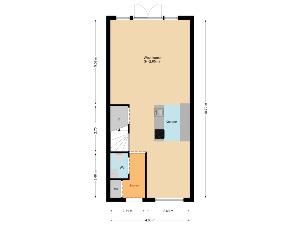 Bekijk plattegrond van First floor van Adriaan Anthoniszstraat 17