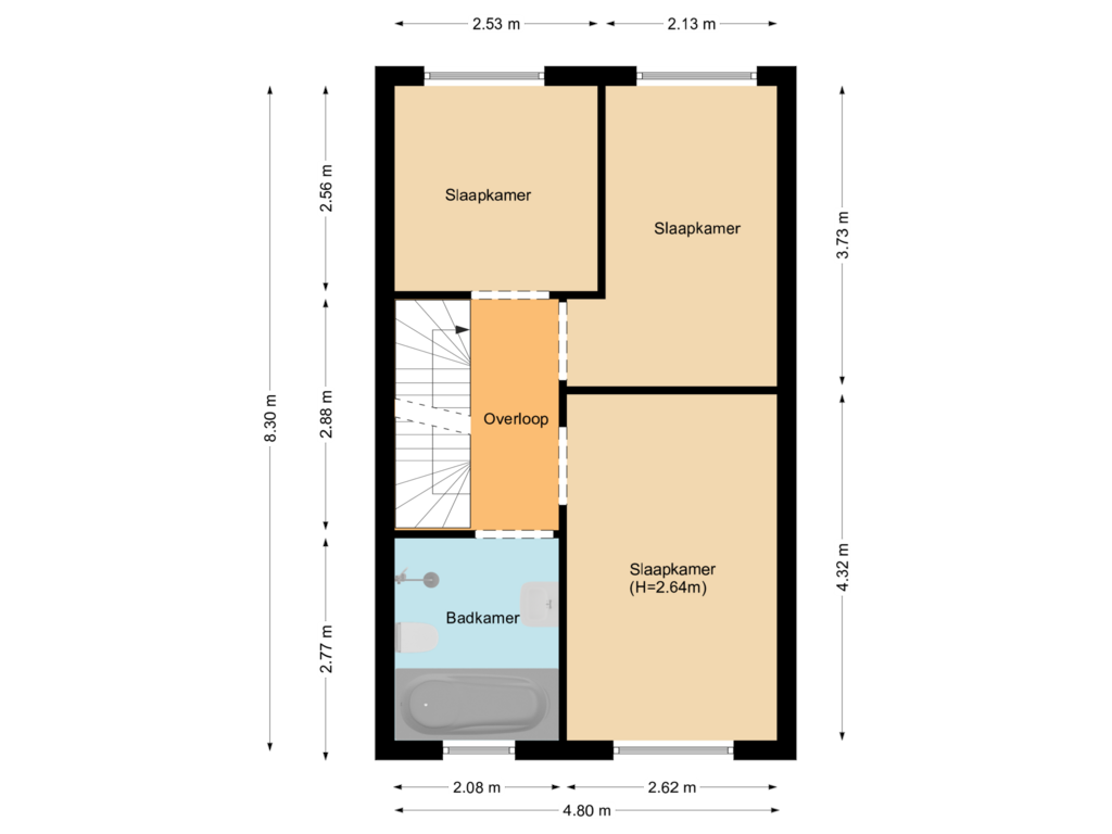 Bekijk plattegrond van Floor 1 van Adriaan Anthoniszstraat 17