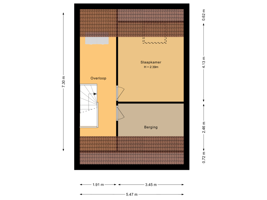 View floorplan of Tweede verdieping of Botter 43 17