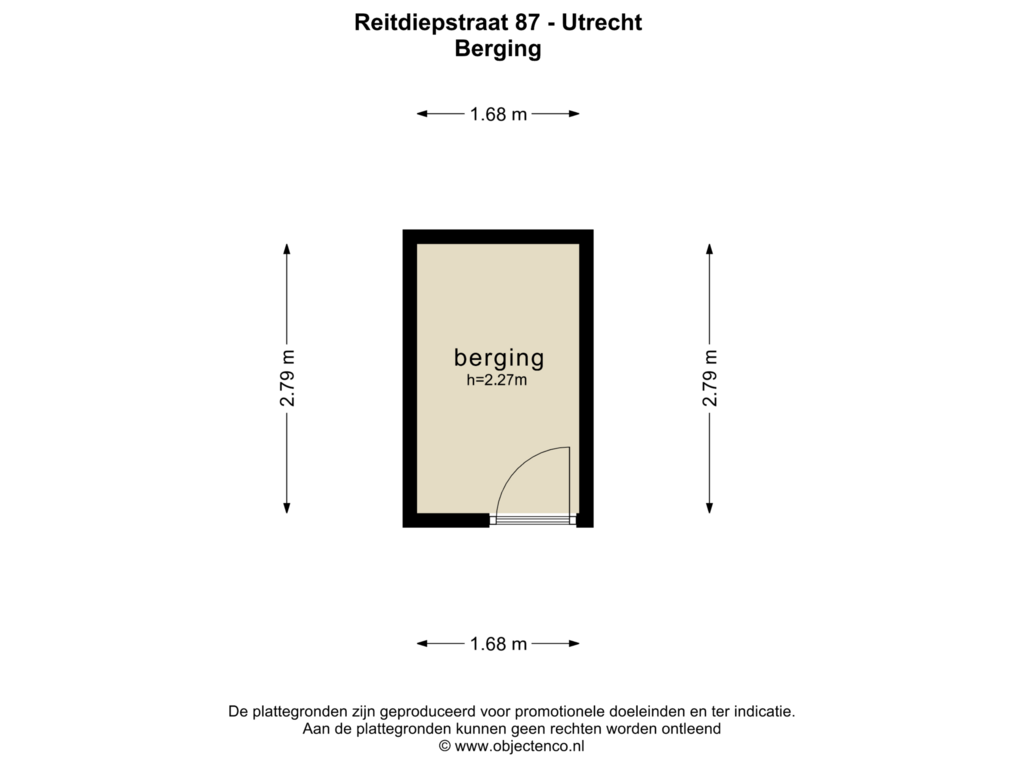 Bekijk plattegrond van BERGING van Reitdiepstraat 87