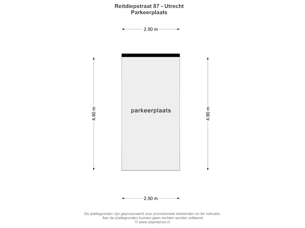 Bekijk plattegrond van PARKEERPLAATS van Reitdiepstraat 87