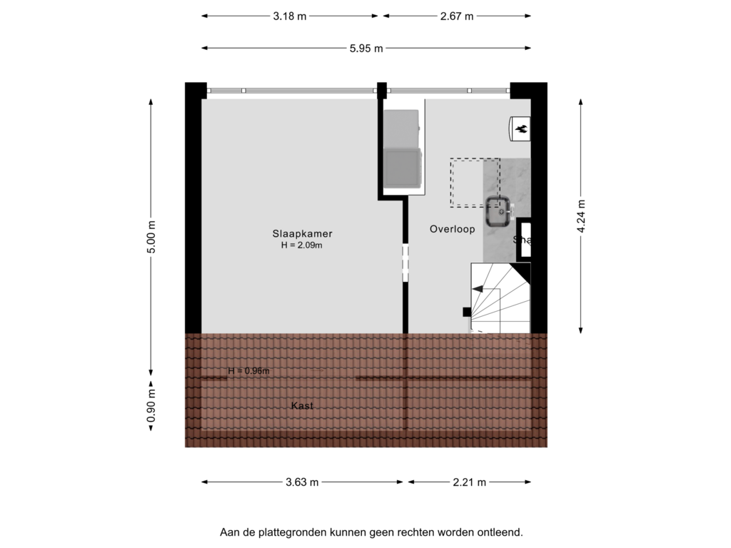 View floorplan of 2e verdieping of Prins Bernhardstraat 28