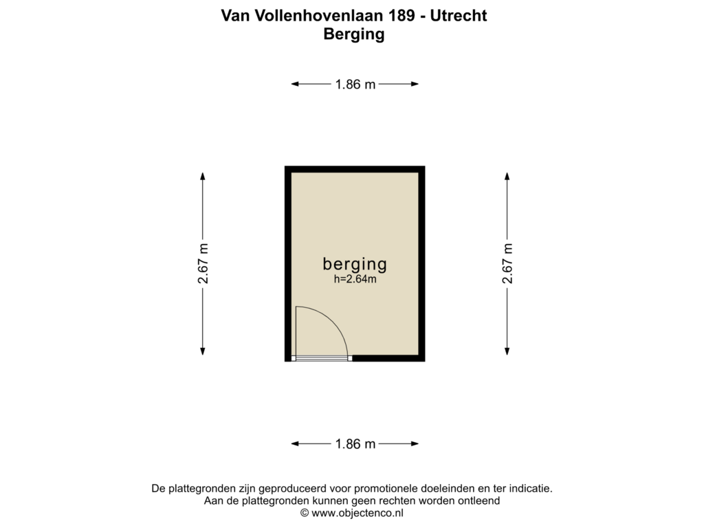 Bekijk plattegrond van BERGING van Van Vollenhovenlaan 189