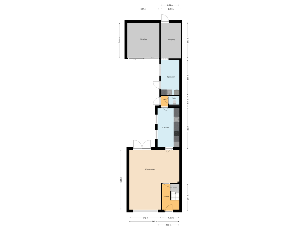 Bekijk plattegrond van Begane grond van Prinses Irenestraat 13