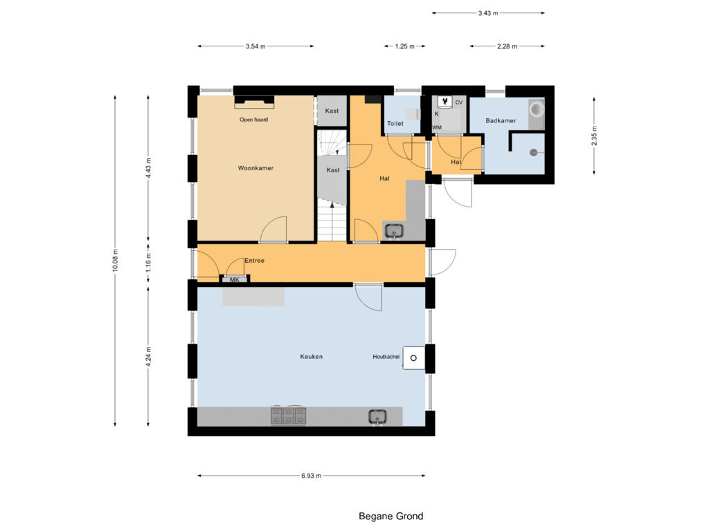 View floorplan of Begane Grond of Dorpsstraat 81