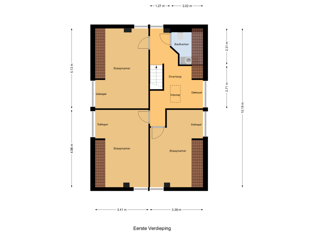 View floorplan of Eerste Verdieping of Dorpsstraat 81