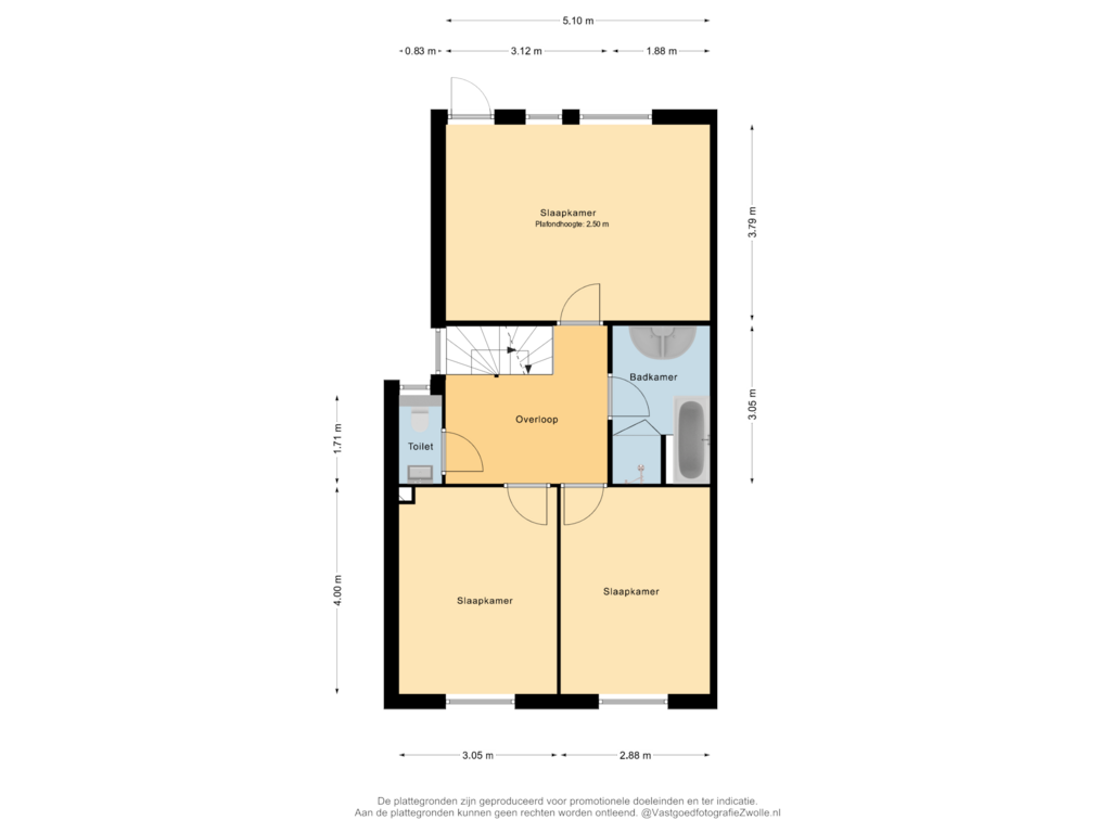 Bekijk plattegrond van 1e verdieping van Izak Osstraat 4