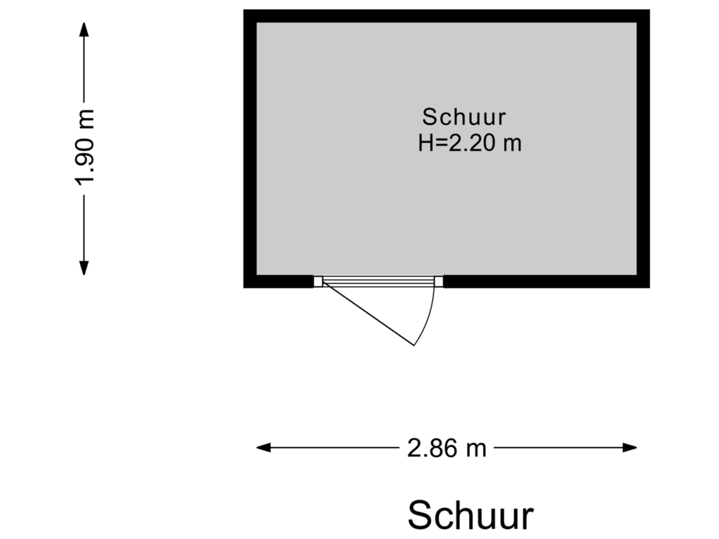 View floorplan of Schuur of Van Haersolteweg 36