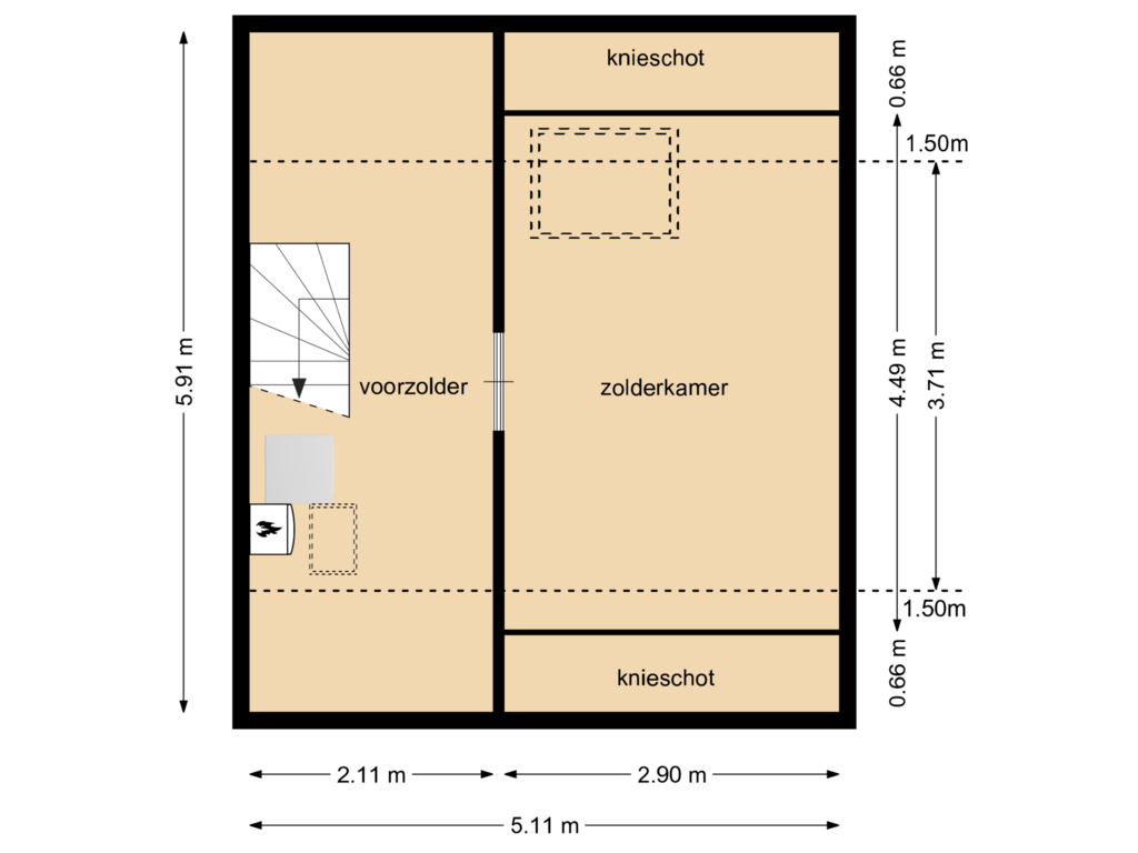 Bekijk plattegrond van 2e verdieping van Bloemendaalstraat 22