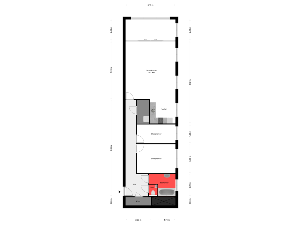 Bekijk plattegrond van 16e Verdieping van Hengelostraat 156