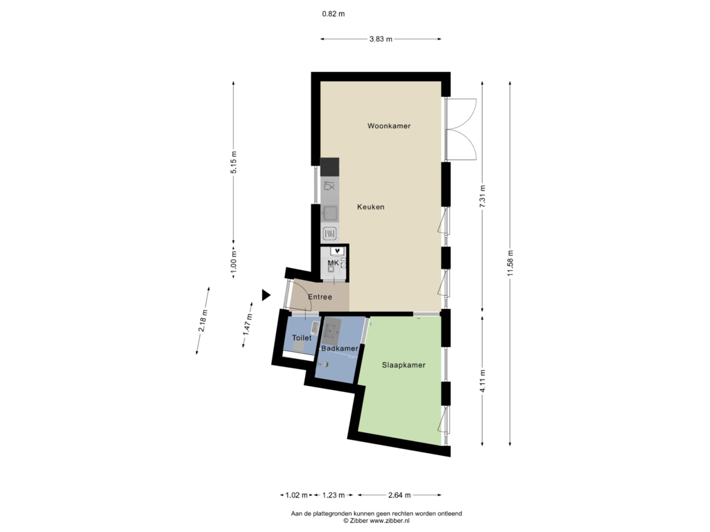 View floorplan of Appartement of Westerhavenstraat 57