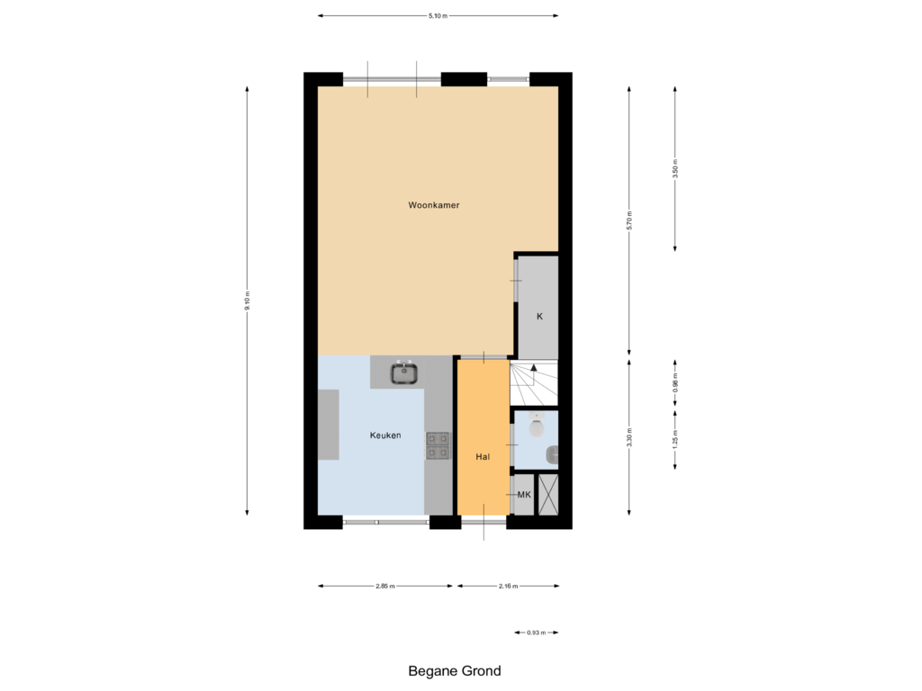 Bekijk plattegrond van Begane Grond van Pinksterbloemstraat 21