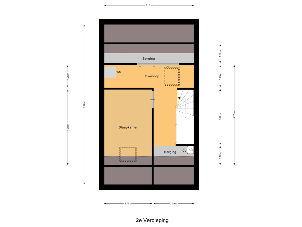 Bekijk plattegrond van 2e Verdieping van Pinksterbloemstraat 21