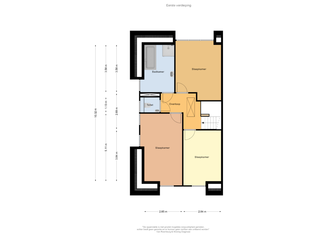 Bekijk plattegrond van Eerste verdieping van Kerkebogerd (Bouwnr. 2R)