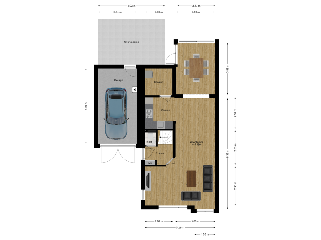 Bekijk plattegrond van Begane grond van Sleutelbloem 5