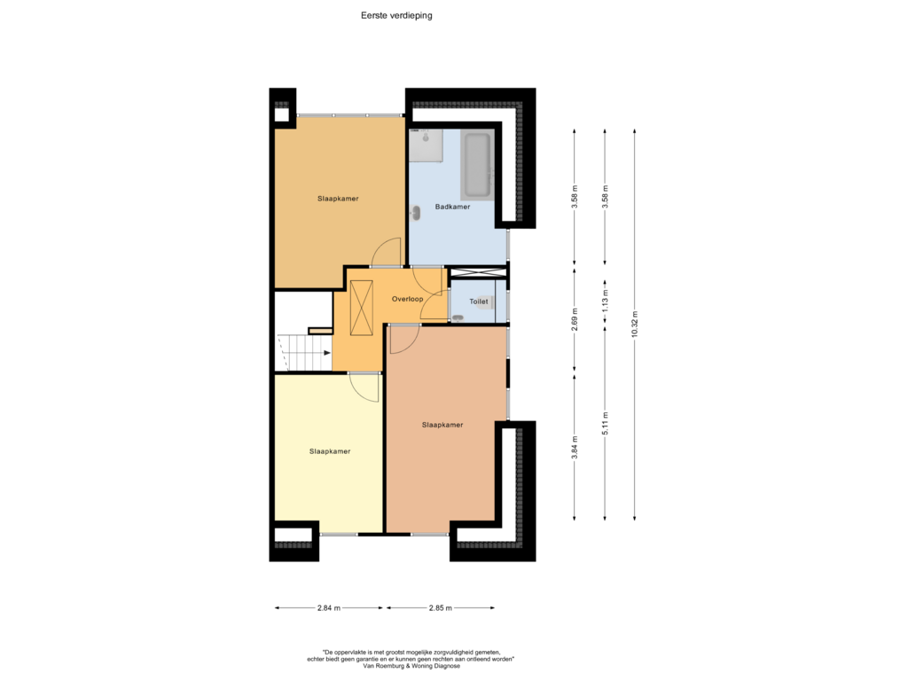 Bekijk plattegrond van Eerste verdieping van Kerkebogerd (Bouwnr. 1L)