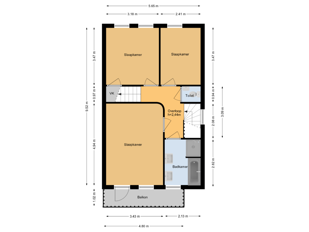 Bekijk plattegrond van 1e Verdieping van Kamillegaarde 10