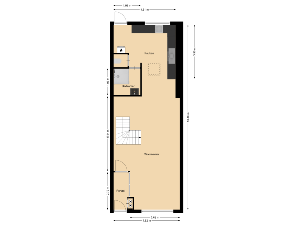 Bekijk plattegrond van Begane grond van Rodedorp 29