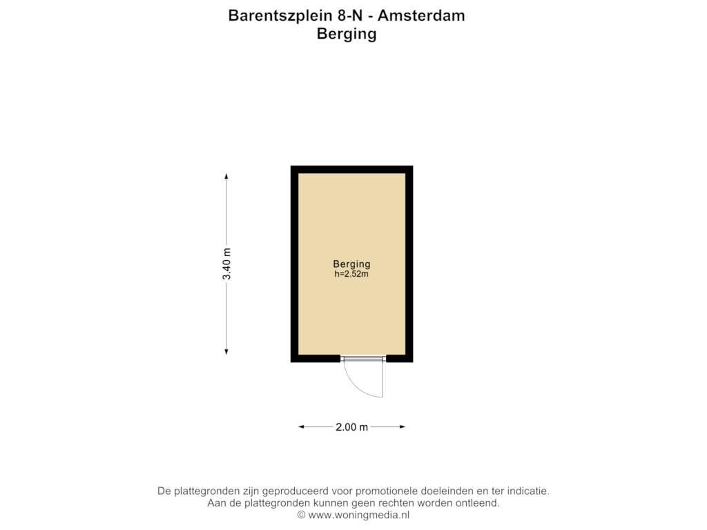 Bekijk plattegrond van Berging van Barentszplein 8-N