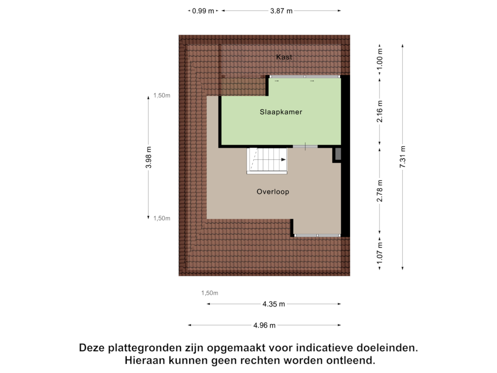 Bekijk plattegrond van Tweede Verdieping van Concordiastraat 14