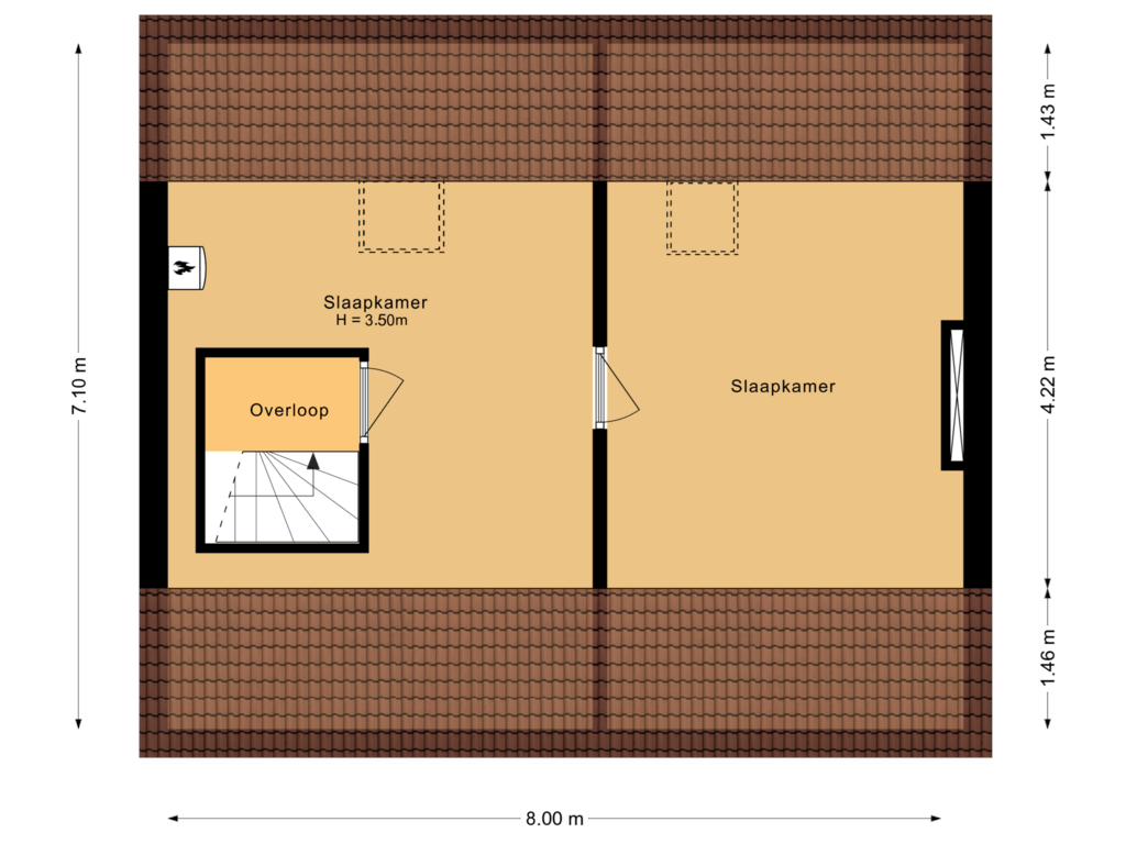 Bekijk plattegrond van Tweede verdieping van Smitseind 10