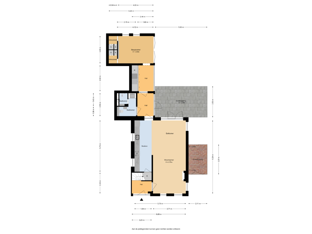 View floorplan of Begane grond of Wilhelmina Geevestraat 18