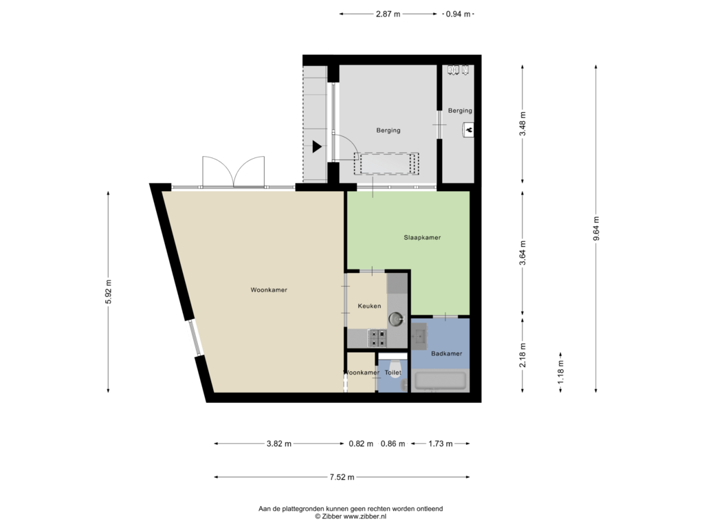 Bekijk plattegrond van Begane Grond van Houtstraat 96-A