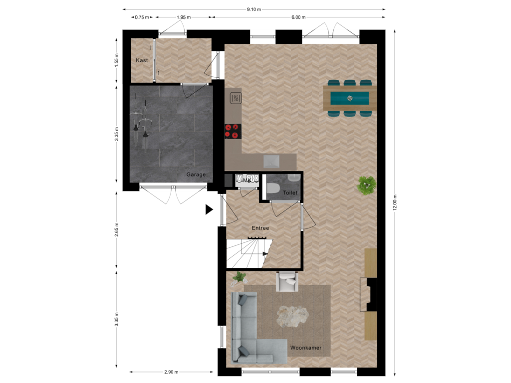 View floorplan of Begane Grond of Burcht 61